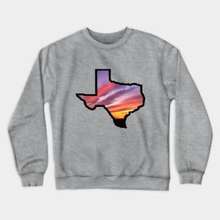 Texas Lone Star State with Sunset Background Crewneck Sweatshirt